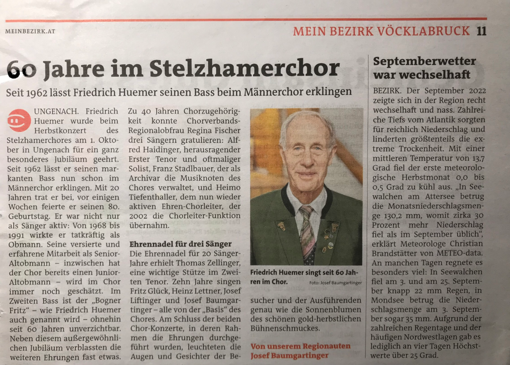 60 Jahre im Stelzhamerchor